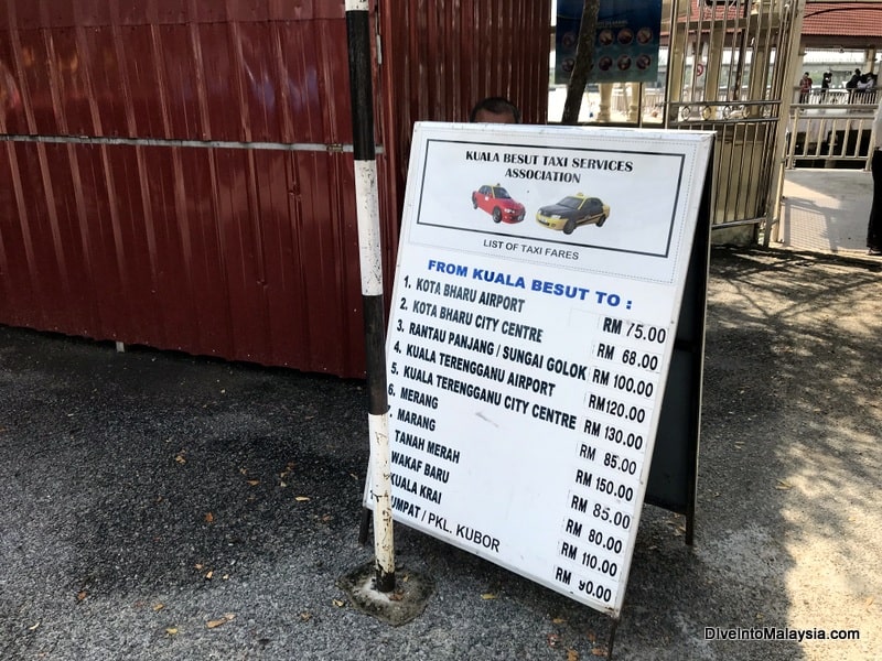Kuala Besut Jetty taxi prices