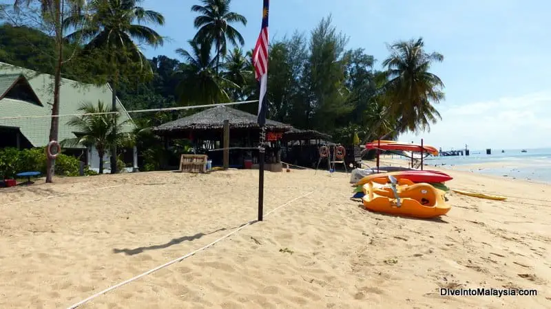 Kayaks outside Berjaya Tioman