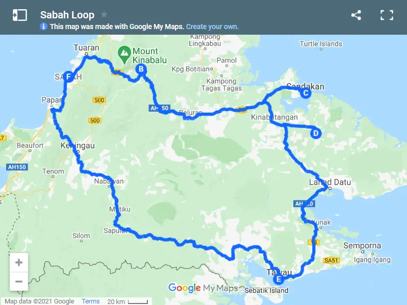 Sabah Loop map