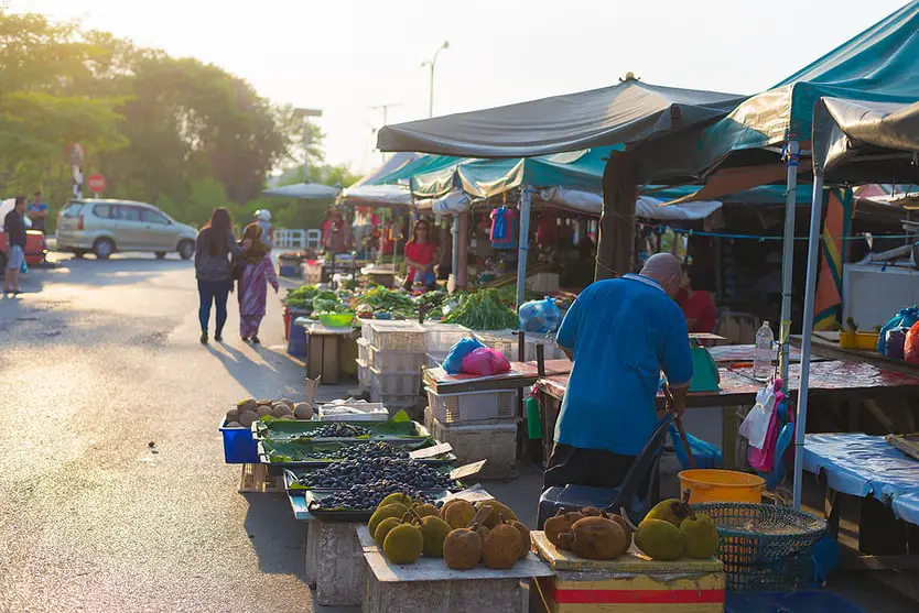 Local Food Market In Miri, Borneo, Malaysia