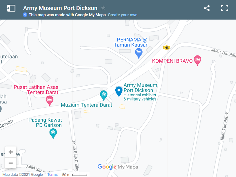 Army Museum Port Dickson map
