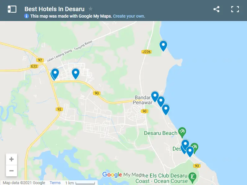 Best Hotels In Desaru map
