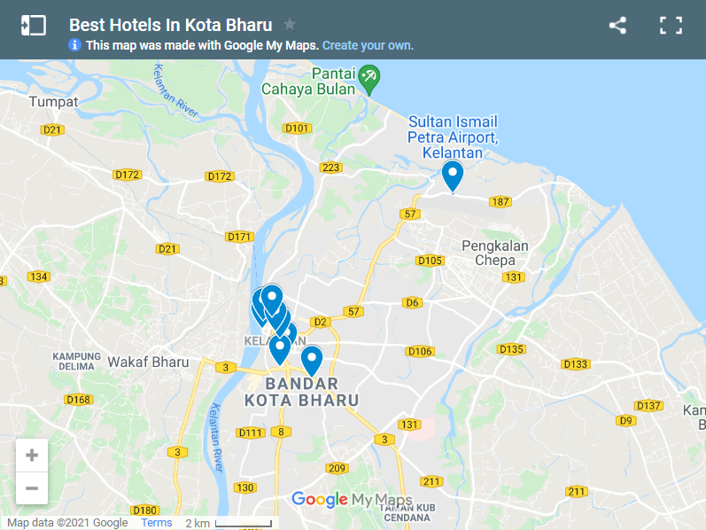 Best Hotels In Kota Bharu map