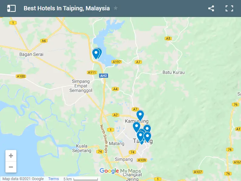 Best Hotels In Taiping map
