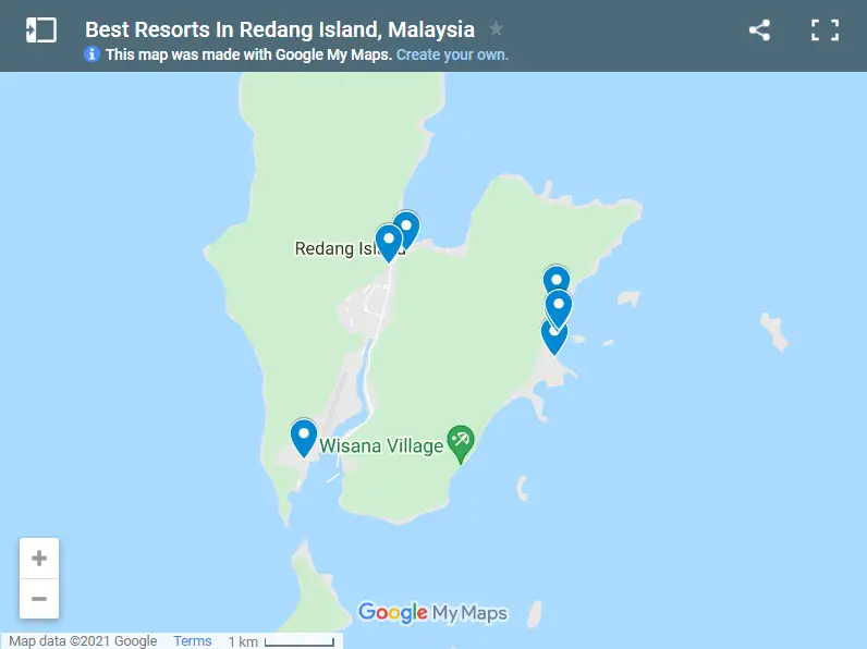 Best Resorts In Redang Island, Malaysia map