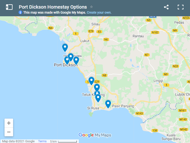 Homestay Port Dickson map