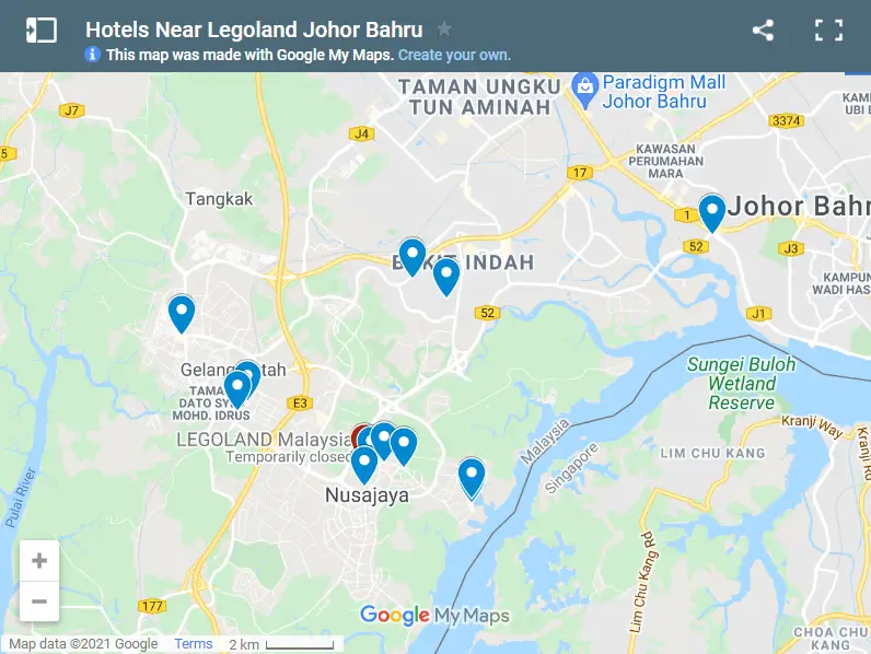 Hotels Near Legoland Johor Bahru map