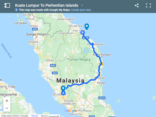 Kuala Lumpur To Perhentian Islands Map 510x382 