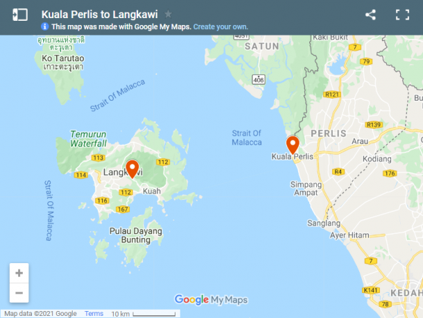 Kuala Perlis To Langkawi Map 610x458 