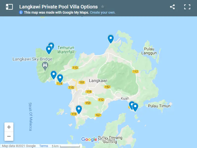 Langkawi Private Pool Villa map