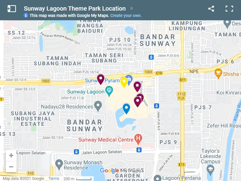 Sunway Lagoon Theme Park Location map