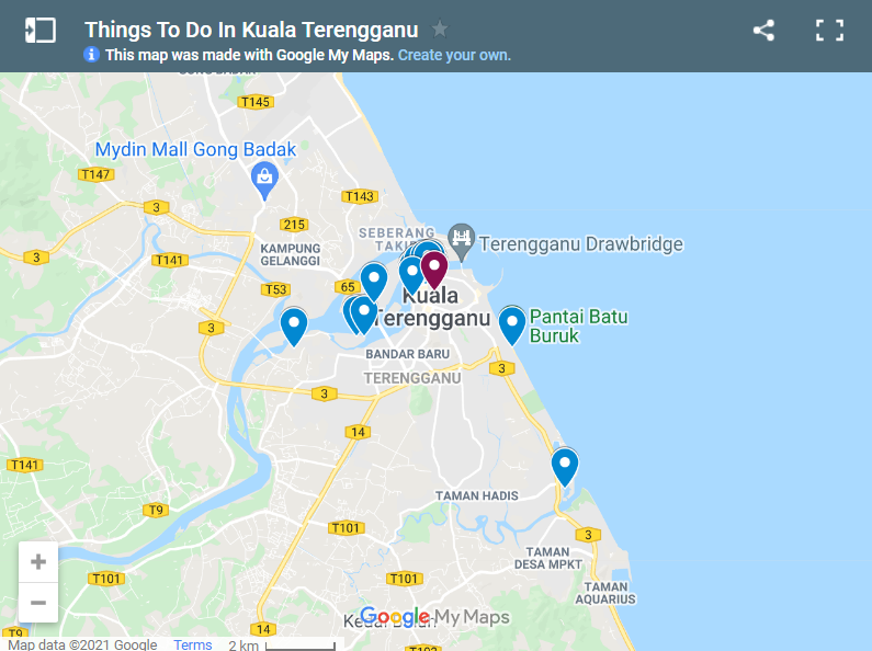 Things To Do In Kuala Terengganu map