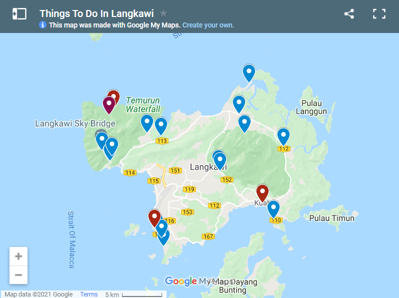 Things To Do In Langkawi map