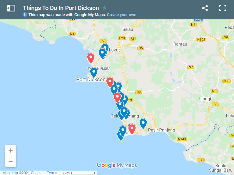 Things To Do In Port Dickson map