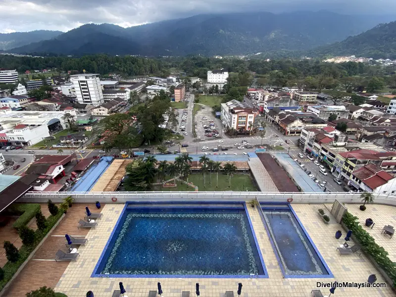 View of Lake Gardens and Taiping from Novotel Taiping hotel room