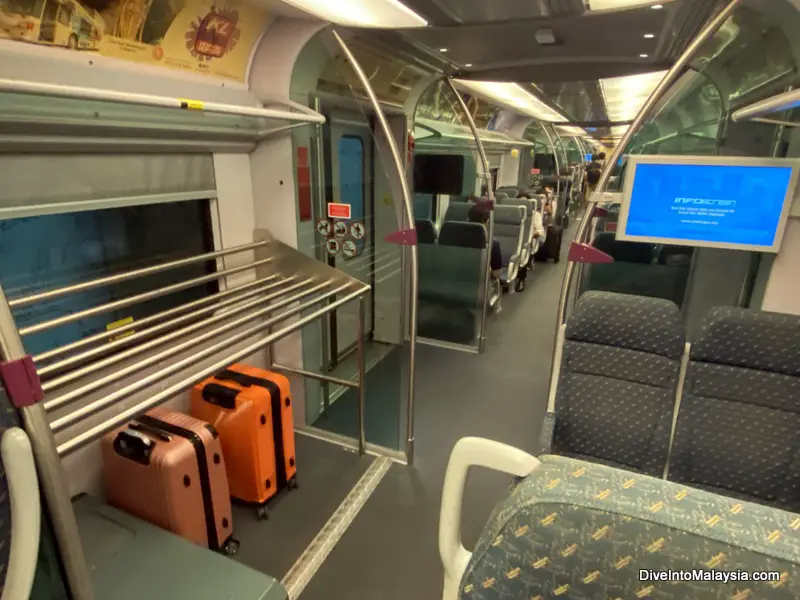 Inside the KLIA train. Room for luggage and plenty of seats