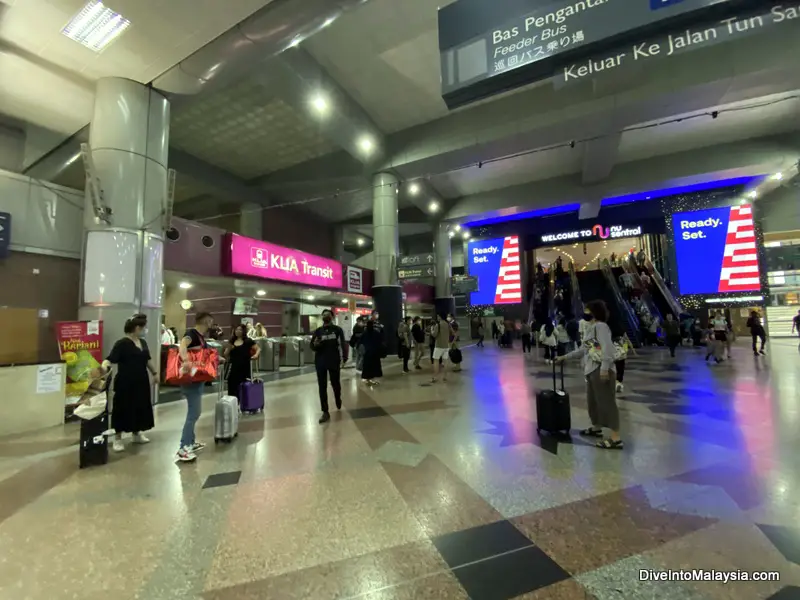 The pink sign is where the KLIA train leaves from in KL Sentral