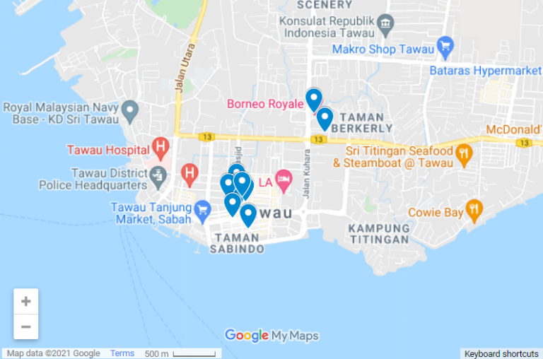 Best Hotels In Tawau Sabah Map 768x508 