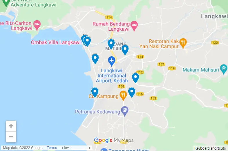 Best Hotels Near Langkawi Airport map
