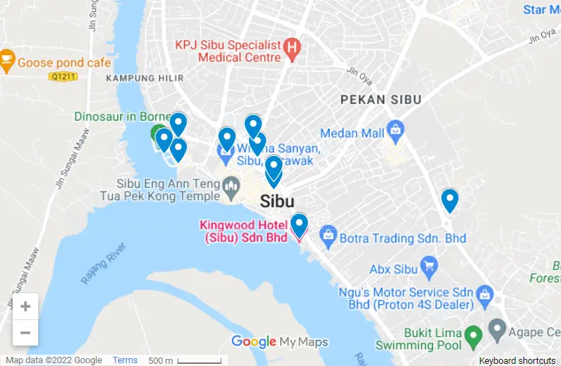 Best Hotels In Sibu, Sarawak, Malaysia map