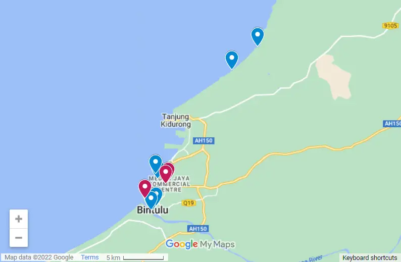 Things To Do In Bintulu map