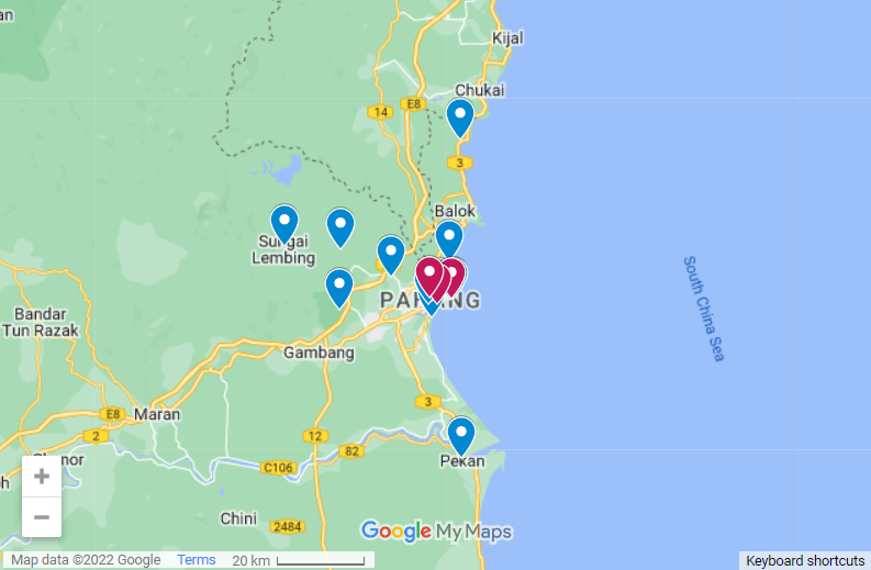 Things to do in Kuantan map