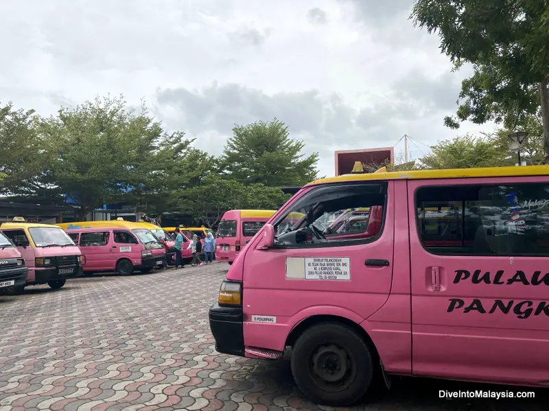 Pink taxis on Pangkor Island