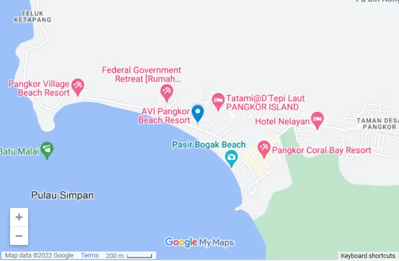 AVI Pangkor Beach Resort map