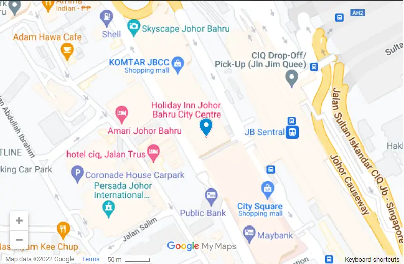 Holiday Inn Johor Bahru map