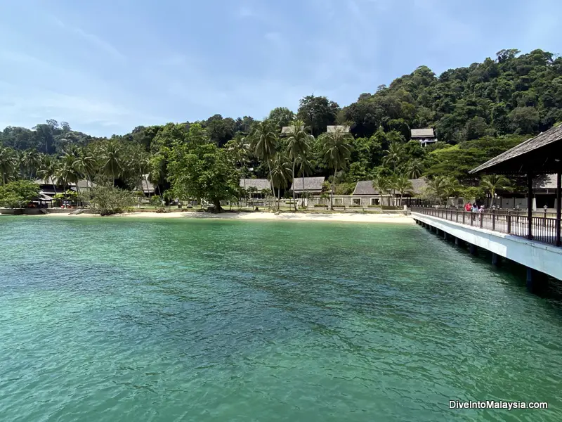 Pangkor Laut Resort Looking at the resort from the jetty