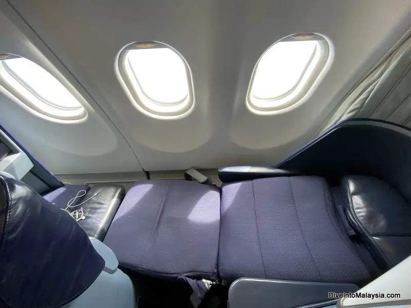 Seat in fully reclined position in Malaysia Airlines business class