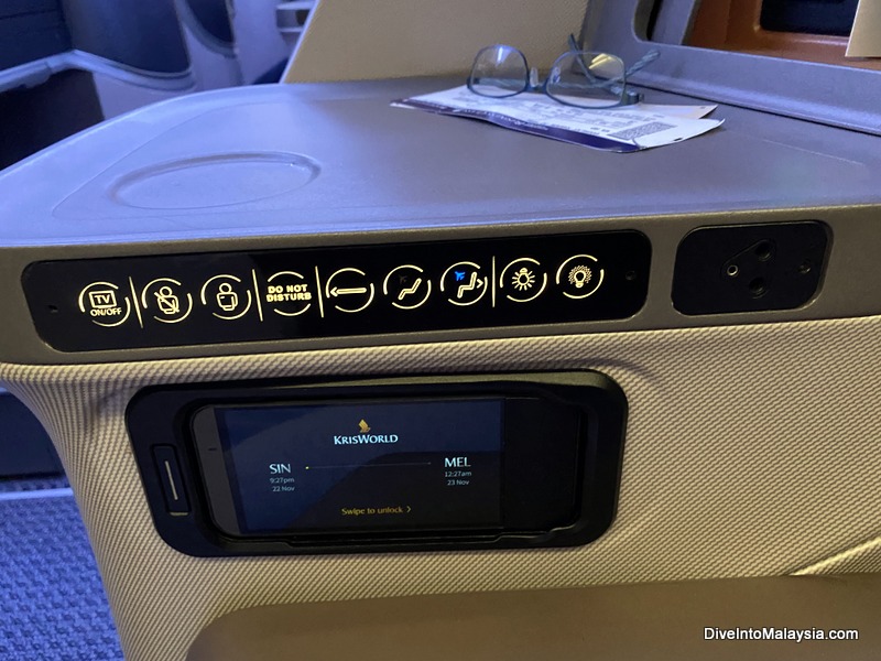 Controls and remote for my Singapore Airlines business class