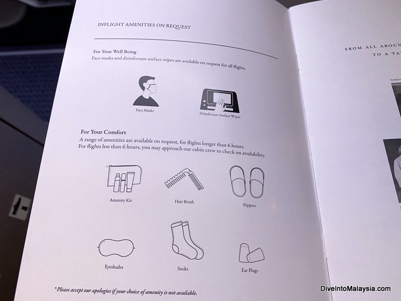 Amenities you can ask for in Singapore Airlines business class