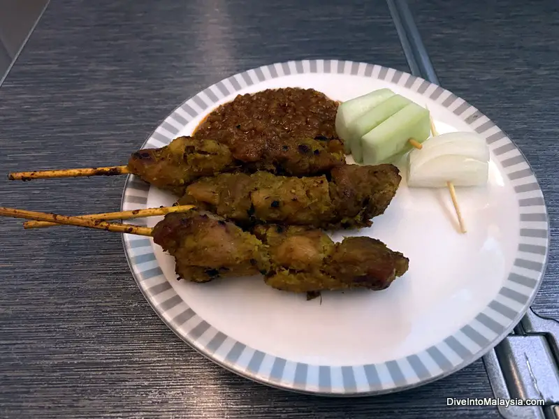 Chicken satay in Singapore Airlines business class