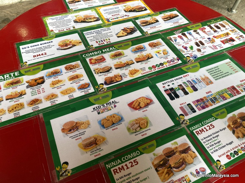 Legoland Malaysia Burger Junction menu