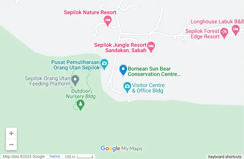 Bornean Sun Bear Conservation Centre map