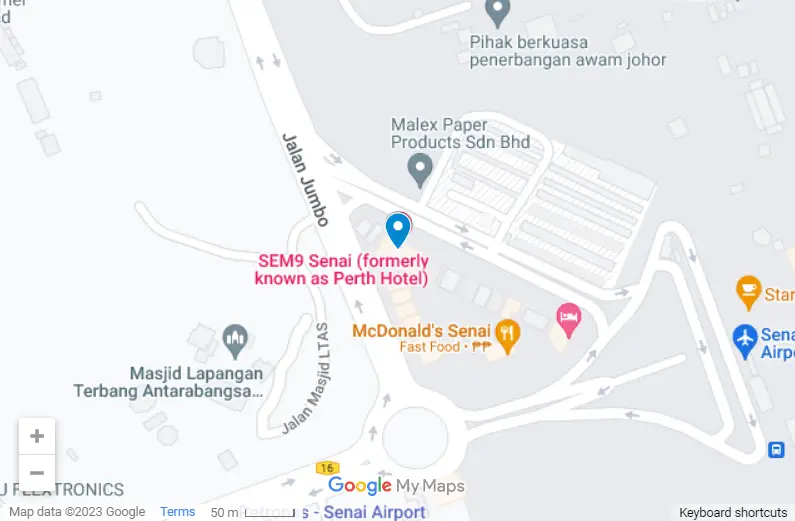 SEM9 Senai Hotel map