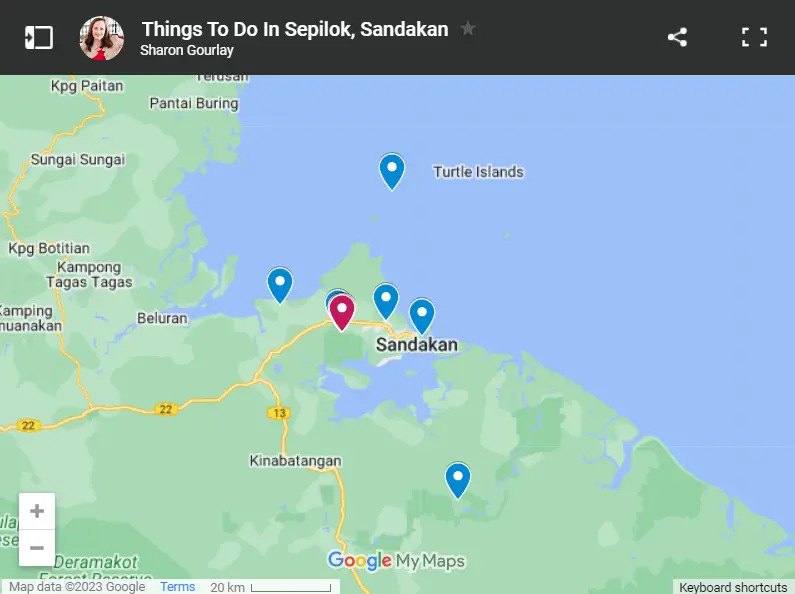 Things To Do In Sepilok, Sandakan map
