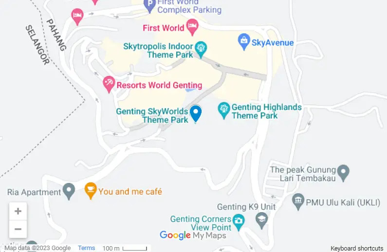 Genting Skyworlds Theme Park map