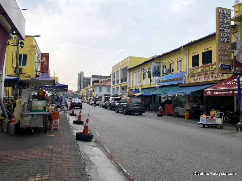 Glutton Street setting up for the evening rush Muar