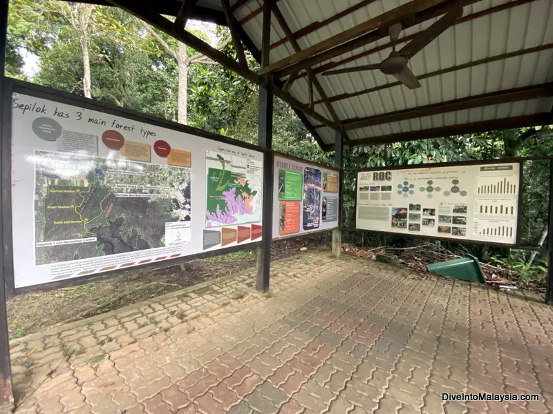 Some of the many information boards around Sandakan Rainforest Discovery Centre