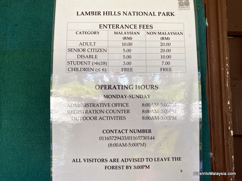 Lambir Hills National Park Miri Ticket prices