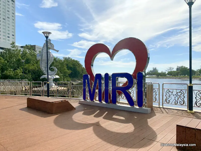 Miri's seahorse mascot at the riverfront area