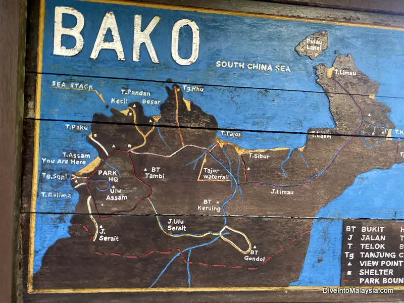 Bako National Park map