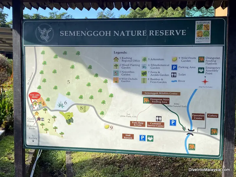 Semenggoh Wildlife Centre map