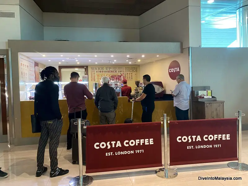 Emirates lounge concourse B in Dubai Costa Coffee