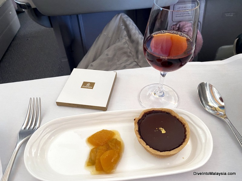 Emirates business class vegan chocolate tart